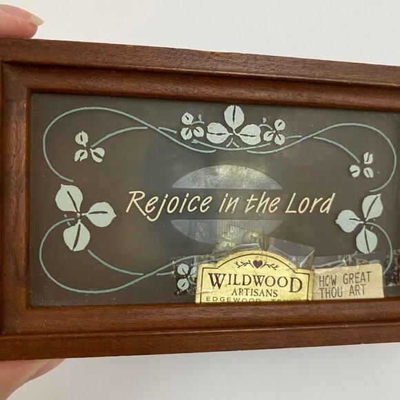 Wildwood Artisans Religious Faith Music Box Solid Cherry Wood Wooden Sounds - Picture 4 of 10